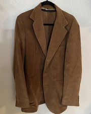 Vintage 80s Haggar Mens 40 Brown Corduroy Blazer Sport Coat Made in USA