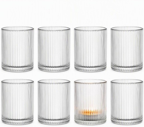 TeelichtgläSer Set 8 StüCk Ø5,4Cm Transparentes Glas KerzengläSer Hochzeit-image