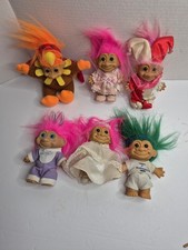 Vintage Russ 4" Trolls Dolls Lot Of 6