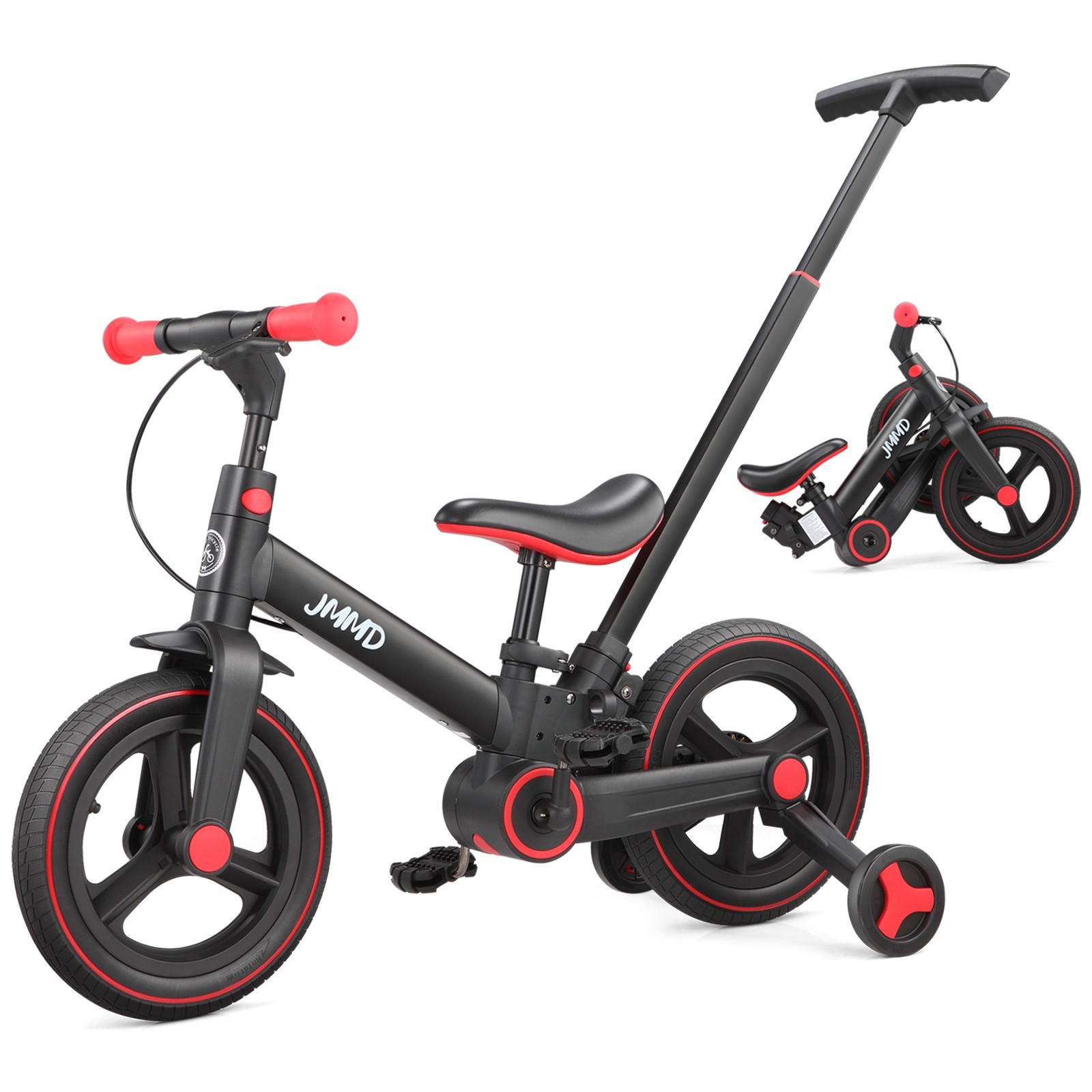 Toddler Bike with Push Handle for Kids 18-60 Months, 6 in 1 Foldable Push Bike