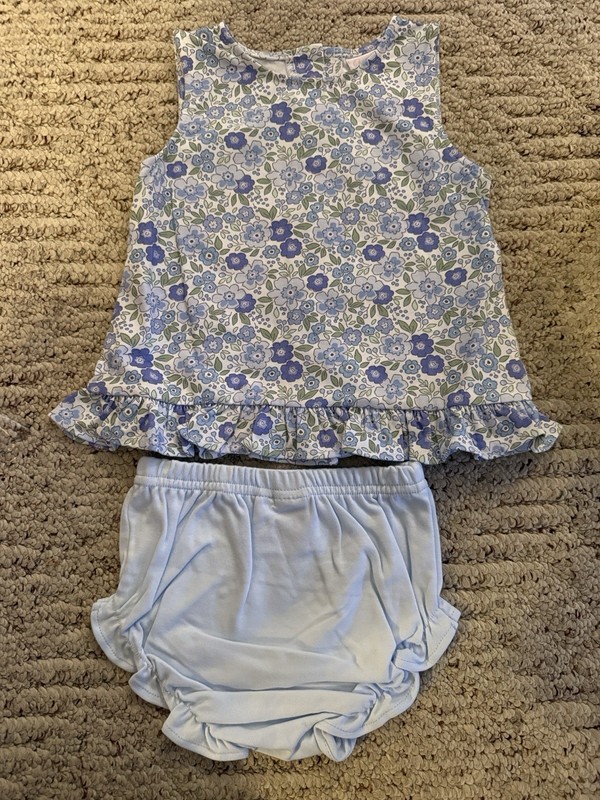 NEW! Stitchy Fish Two Piece Girls Set Floral 24 Months Blue