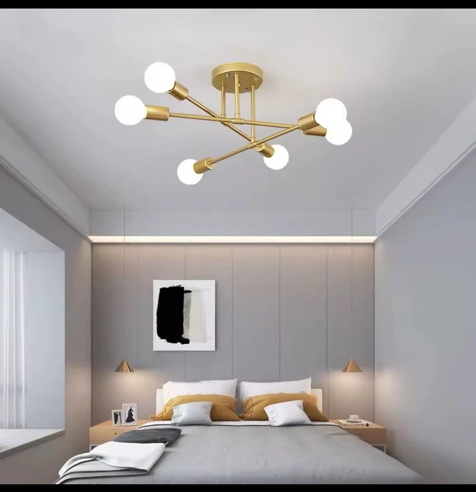 Kronleuchter, Lampe, Licht, Wohnzimmer, privat, modern, Gold  - Bild 1 von 4