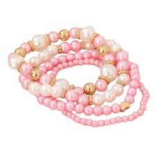 Pearls Stackable Stretch Bracelet Set Simulated Pearl ultilayered Elastic Bracel