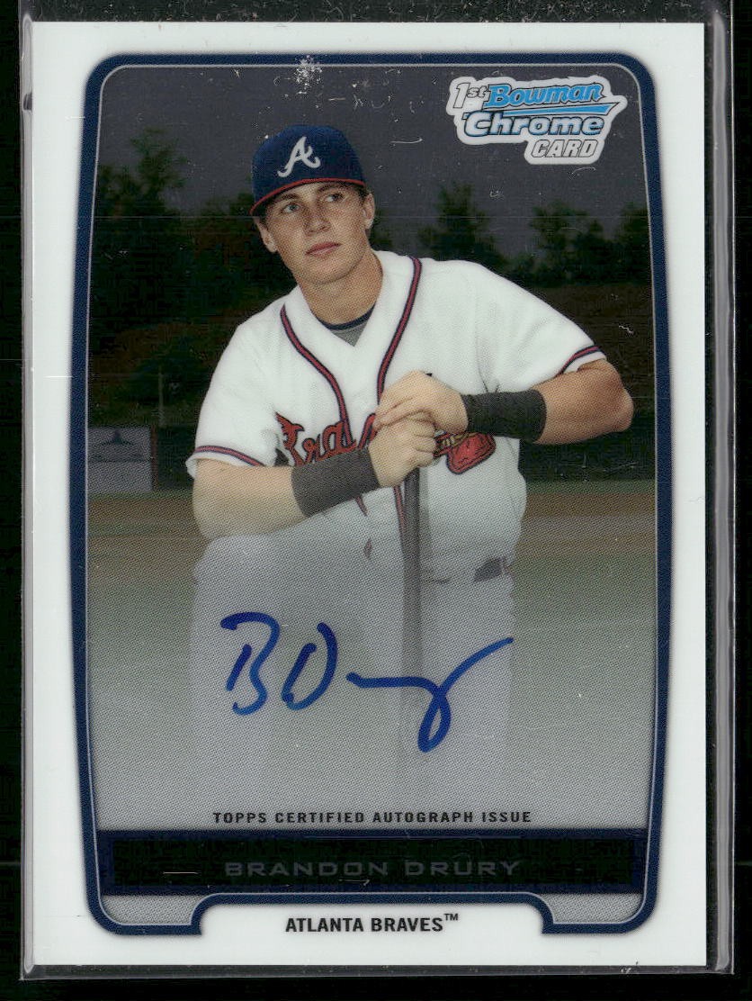 2012 Bowman #BCP18 Brandon Drury Chrome Prospect Autographs