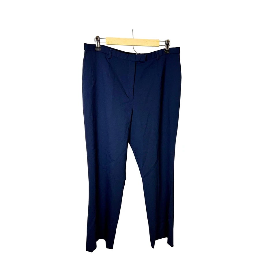 Pantalón Pendleton Savvy de lana elástica azul marino para mujer talla 14 pequeño pierna ancha Foto 3 de 4