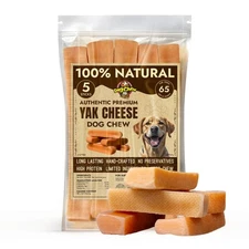 Yak Cheese Sticks - Natural Handmade Treats for Large Dogs, Long-Lasting, Eas...