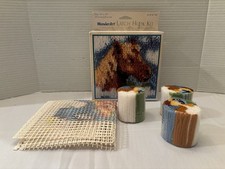 NEW VTG CARON LATCH HOOK KIT OPEN BOX WALL HANGING WONDER ART HORSE