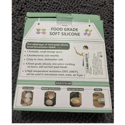 Foldable Green Silicone Bread Proofing Basket Set Round 9.3'' & 10.2''