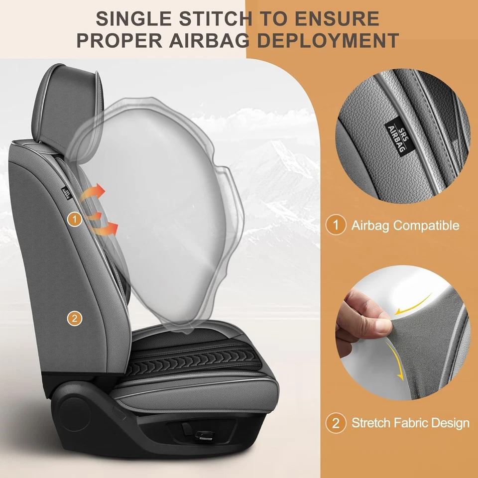 For Jeep Compass 2012-2026 Car Seat Covers (5 Seats) PU Leather Cushion Foto 4 de 4