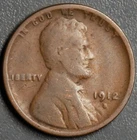 1912-S 1C LINCOLN WHEAT BRONZE CENT KM# 132 Grade:  VG+  A6986