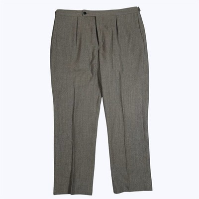Sid Mashburn Mens 36x28 Brown Hopsack Wool Dress Pants Flat Front Tailored