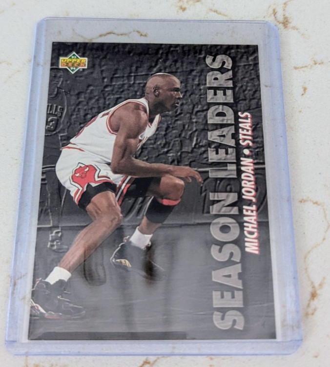 1993-94 Upper Deck Season Leaders-Steals Michael Jordan (#171) Bulls Tar Heels 