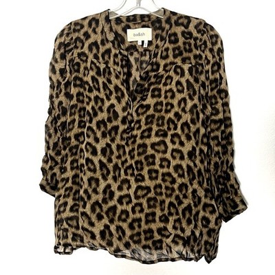 Ba&sh Leorpard Print Fleur Button Top - Small