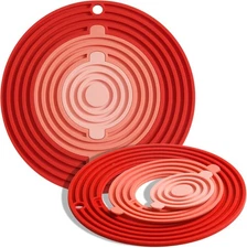 3-in-1 Silicone Trivet Set, 7.79" Red Gradient Color, Heat Resistant 