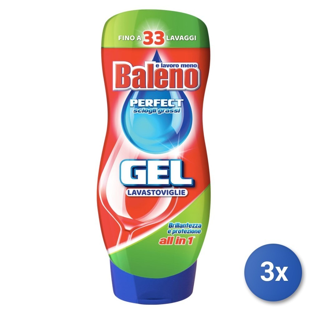 3x Baleno Dishwasher Gel 650 Ml Classic Made In Italy
