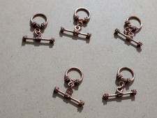 5 SET SOLID COPPER BALI TOGGLE CLASP ANTIQUE COPPER Actual Items Shown