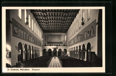 München-Haidhausen, Empore der Kirche St. Gabriel, Ansichtskarte 
