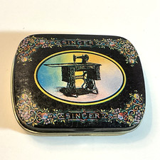 Singer Sewing Machine Decorative Collectible Mini Tin Metal Box Bristolware