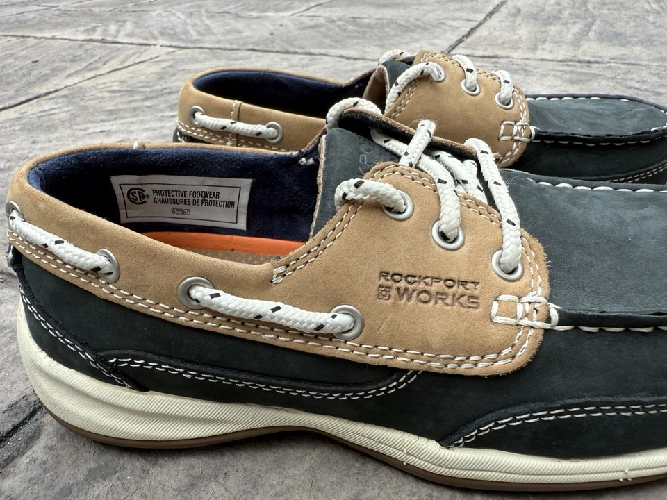 Zapatos Rockport Works para mujer club de vela barco azul sin usar, puntera de cuero con cordones 6,5 M Foto 3 de 4