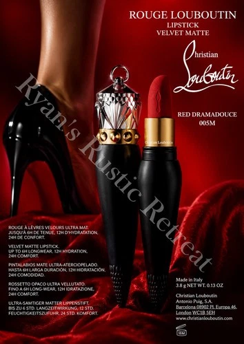 Christian Louboutin Rouge Velvet Matte Lipstick - Red Dramadouce 005M - NIB