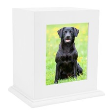 BRKURLEG Pet Urns for Dogs, Wood Pet Urn with Photo Frame, Dog Urn for Ashes, Pe