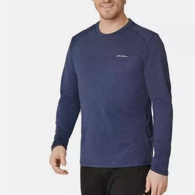 Eddie Bauer Men's Brushed Long Sleeve Crew Active, Blue XXL New