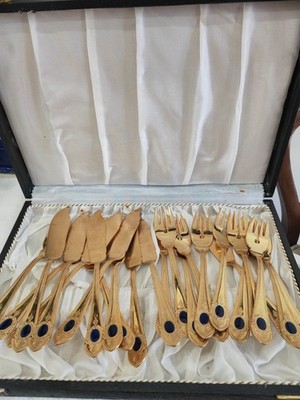 Vintage Solingen SBS Toscana 23/24k vergoldet Besteckset Vintage verpackt