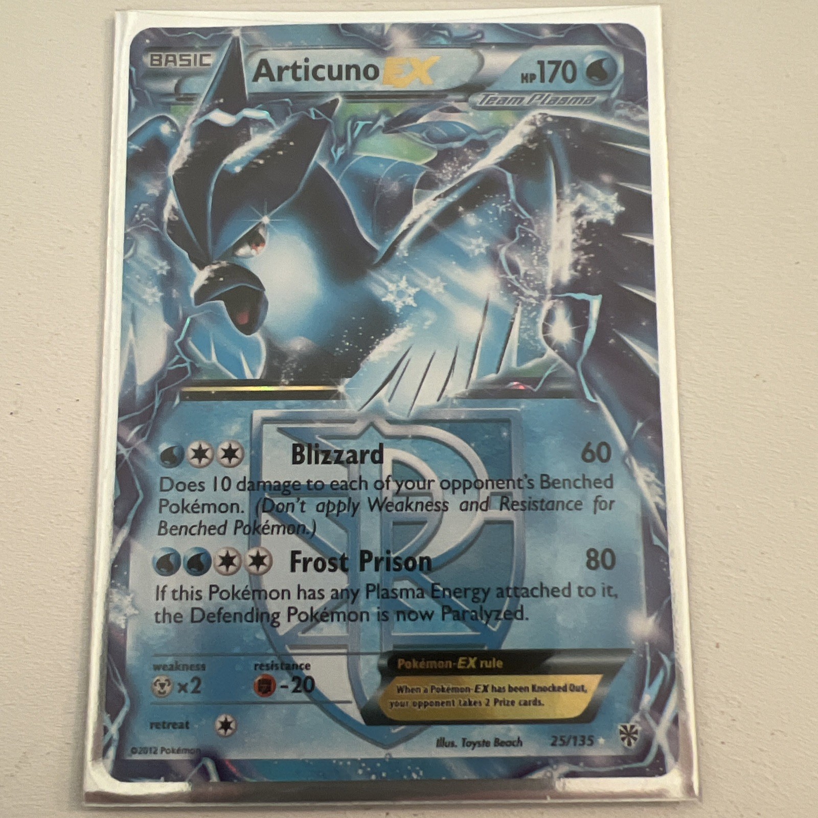 Pokémon TCG Articuno EX Ultra Rare Holo Card Plasma Storm 25/135