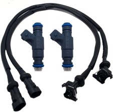 SET OF 2 Fuel Injector with Pigtail Harness Compatible with Polaris Ranger RZR