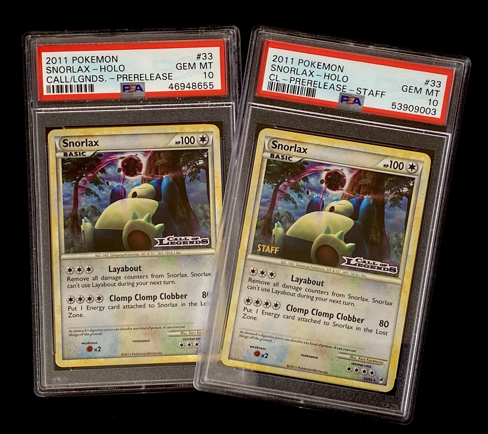 PSA 10 2011 Pokemon Call of Legends Snorlax #33 Pre-Release & Staff