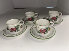 4-STUDIO NOVA GARDEN BLOOM ~  demitasse  CUPS & SAUCERS