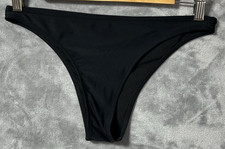 Aerie Black Cheekier Bikini Bottoms Small Swim Mid Rise Minimal Lined NWT