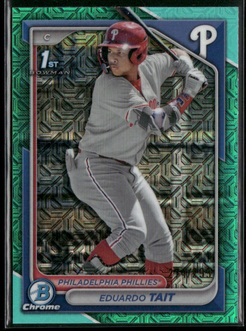 2024 Bowman Chrome #BCP-164 Eduardo Tait Prospects Aqua Mojo Refractors #/299