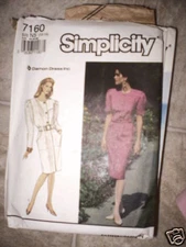 Vintage Simplicity Pattern Dress Belt 10 12 14 16 18