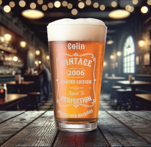 Personalised Lager Pint Glass, Valentines Day Gift - Picture 11 of 19