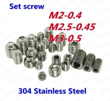 M2 M2.5 M3 M4 M5 M6 M8 Stainless Grub Screws Allen Socket Set Screws Cup Point