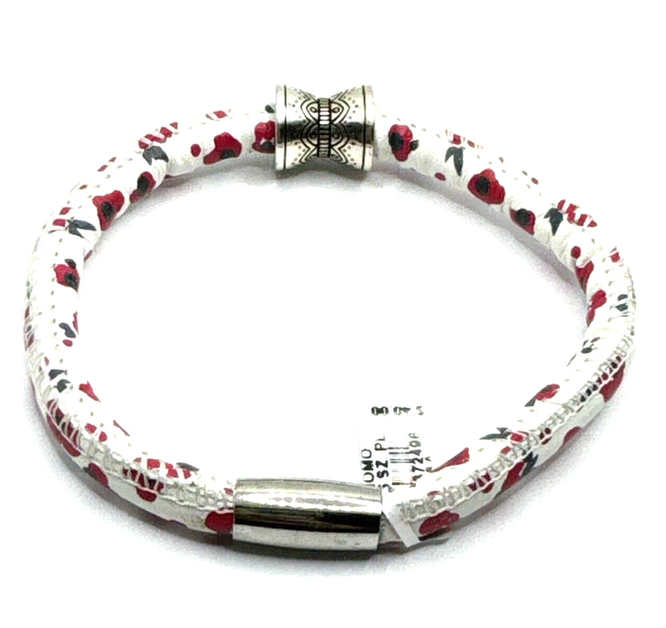 Brazalete de cuero Brighton Field of Poppies Flowers Woodstock 8 pulgadas nuevo con etiquetas + Marrakech Foto 2 de 4