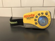 Sony Walkman Yellow FM/AM Sports Radio SRF M78 With Slap Wrist Arm Band Strap