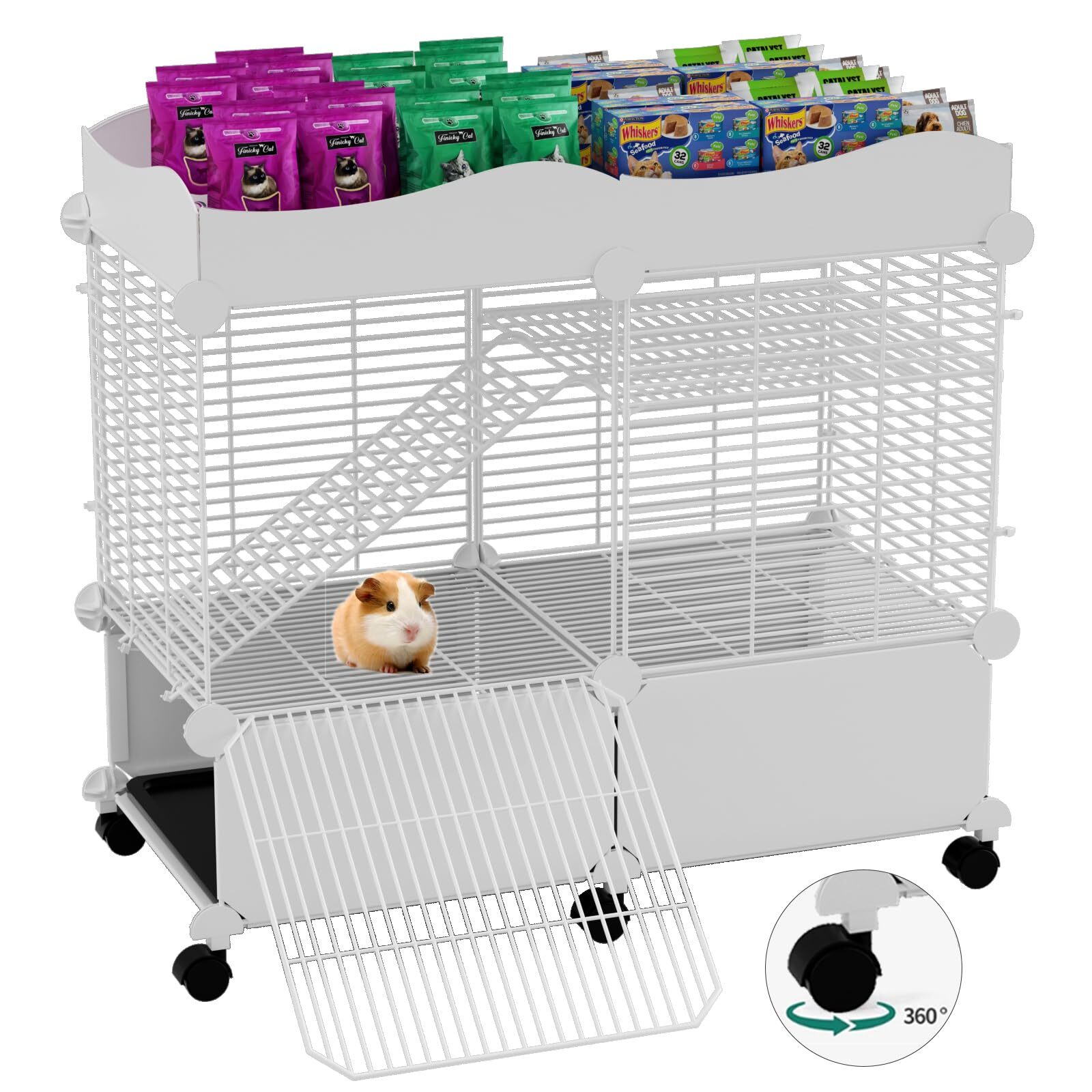 STILLCOVE Small Guinea Pig Cages Indoor C&C Chinchilla Rat Cage Rabbit House ...