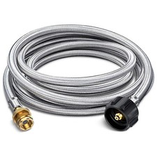 12ft Braided Propane Tank Adapter Hose 1lb to 20lb Converter for QCC1/Type1 Tank