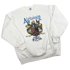 Vintage 90s Bombay India Club Alexander Gin White 1990 Crewneck Sweatshirt Large