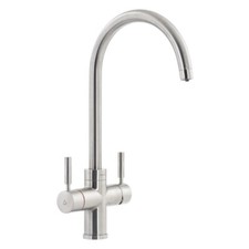 Abode Pro Brushed Nickel 3 in1 Swan Spout Kitchen Tap Filter 