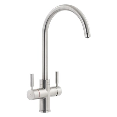 Abode Pro Brushed Nickel 3 in1 Swan Spout Kitchen Tap Filter  