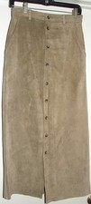 Ralph Lauren Suede Tan/Carmel Leather Long Pencil Skirt, Size 8