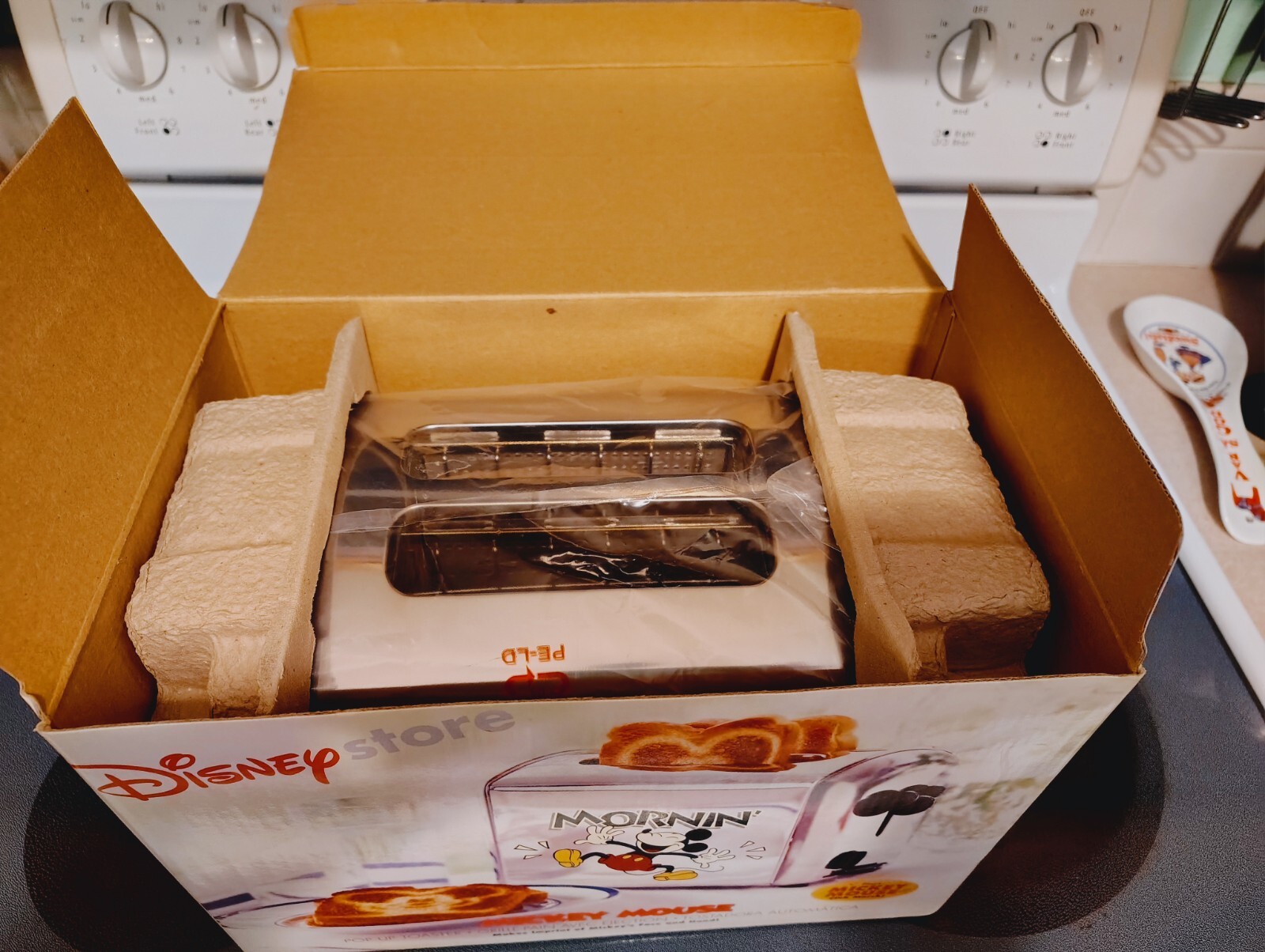 Vtg Disney Mickey Mouse Musical Toaster Mornin’ Silver Chrome VillaWare NEW