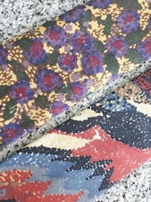 Lot of 2 Vintage 100% Silk Ties "Franco"  Abstract Red Tan Black. Purple Green