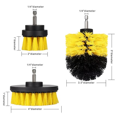 3Pcs Car Wheel Tire Rim Scrub Cleaning Brush Drill Kit Wash washing Tool Cleaner - Bild 11 von 14