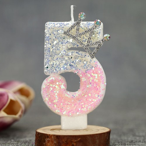 3D Number Birthday Candle Pink Glitter Unicorn Cake Decorating Party Anniversary - Picture 11 of 44