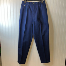 Vintage Lee Women's Pants Size 14 Med High Wasted Blue Straight Work Office