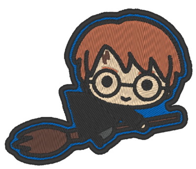 COLLECTIBLE CHIBI HARRY POTTER BADGE COSPLAY ES0251 EMBROIDERED PATCH